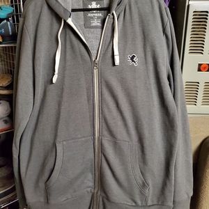 Grey express zip up hoodie